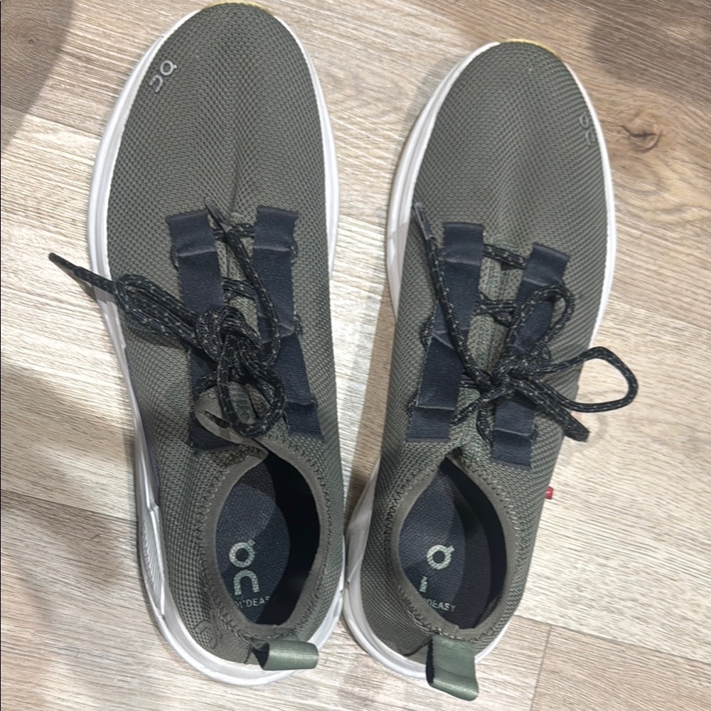 On Running Olive Athletic Shoes Sleek Design